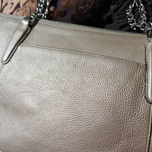Coach Metallic Ava Chain Tote Purse Shoulder Bag - Picture 4 of 10